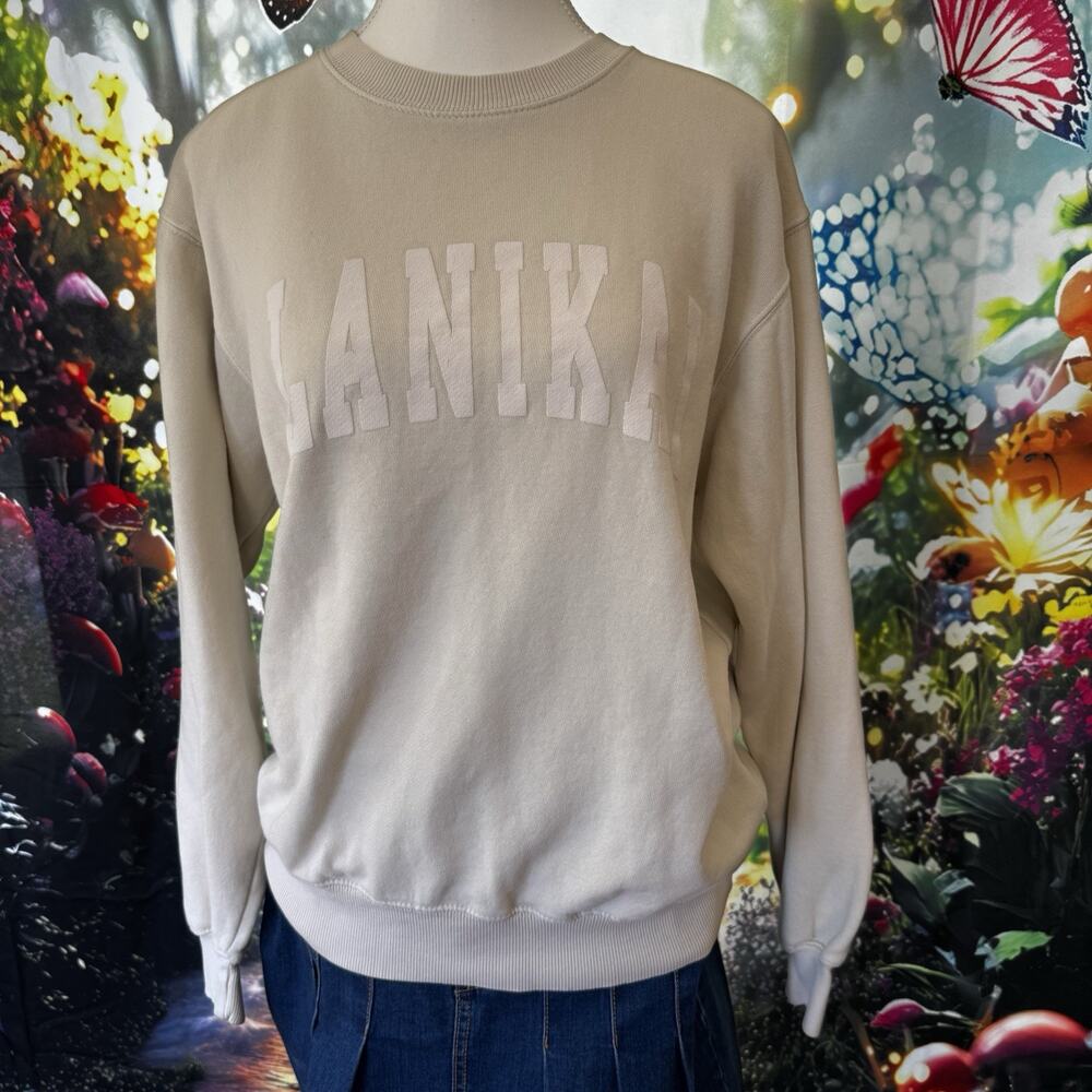 brandy melville John Galt Womens Small Lanikai Hawaii crew neck sweatshirt Cream